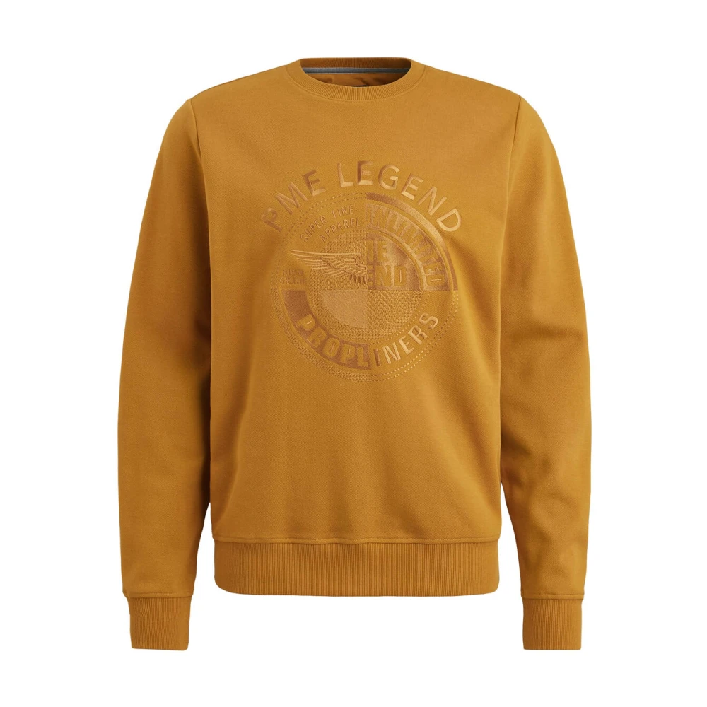 PME Legend Crewneck Pique Double Face Sweatshirt Brown Heren