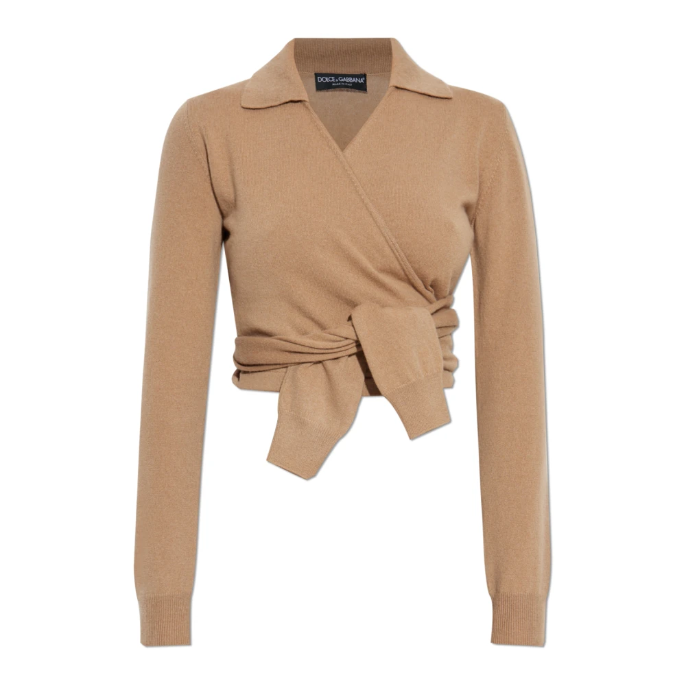 Dolce & Gabbana Women's Beige Cashmere Jumper - Cashmere Knitwear - M - Knitwear