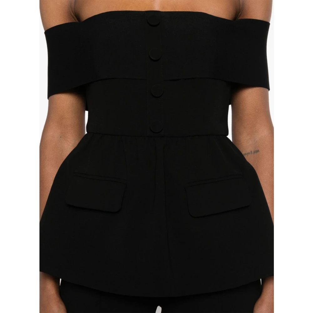 Self Portrait Zwarte Jumpsuit met Uniek Design Black Dames