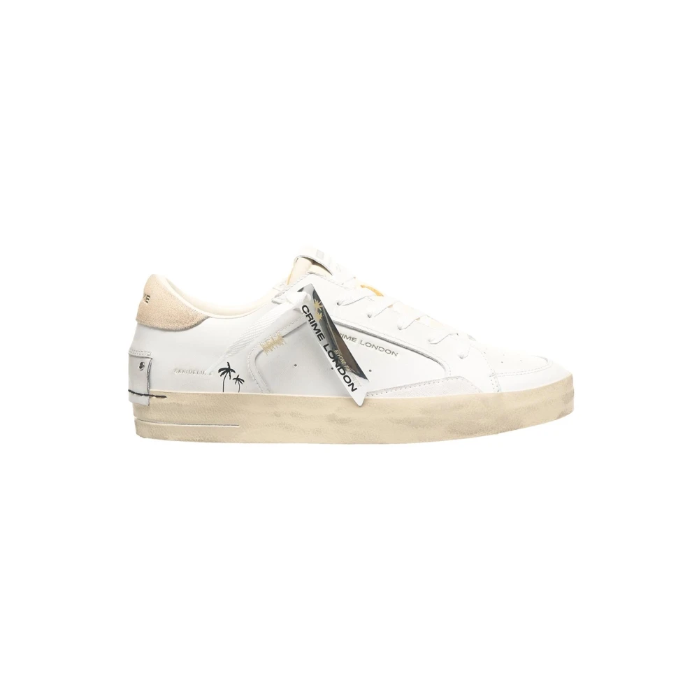 Crime London Vita Sneakers med Unik Häldetalj White, Herr