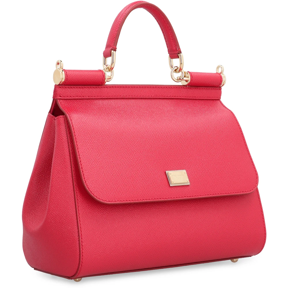 Dolce & Gabbana Leren handtas met Dauphine-print Red Dames