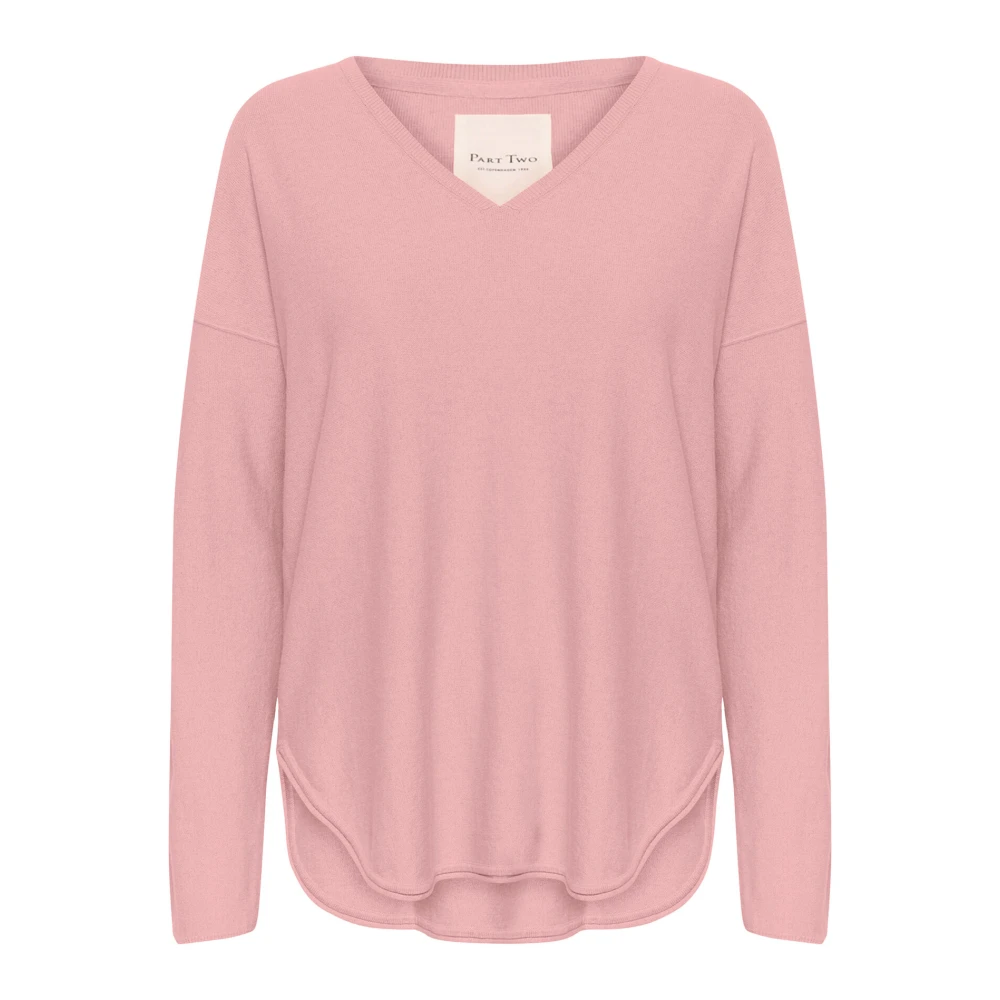 Part Two Zilver Roze Gebreide Trui Iliviasapw Pink Dames