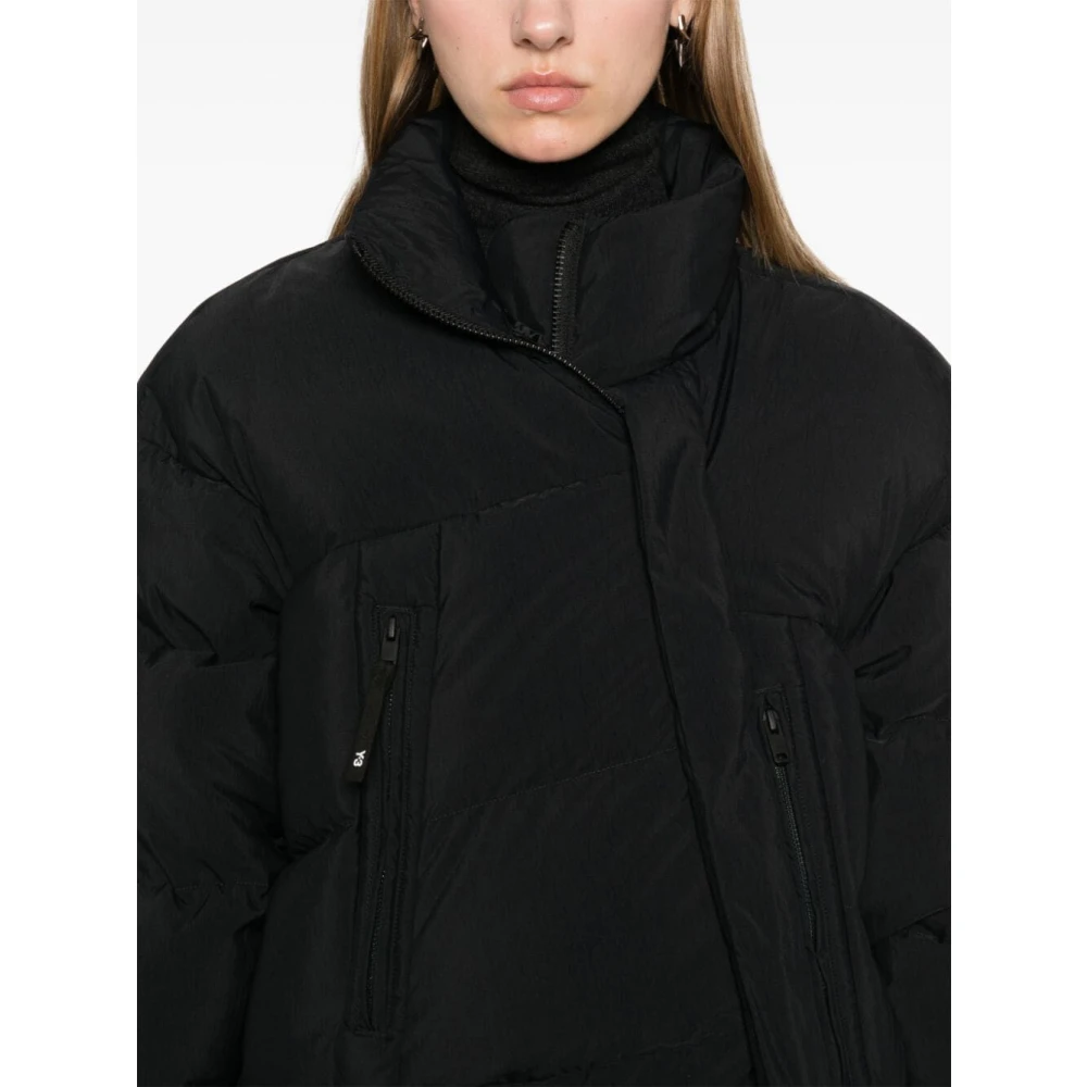 Y-3 Zwarte Puff Jack Black Dames