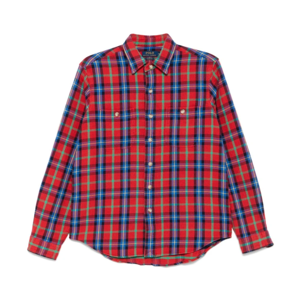 Ralph Lauren Geruit Flanellen Overhemd Red Heren