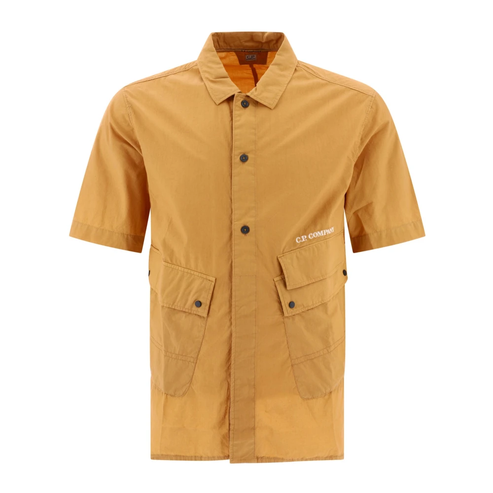 C.P. Company Short Sleeve Shirts Orange Heren