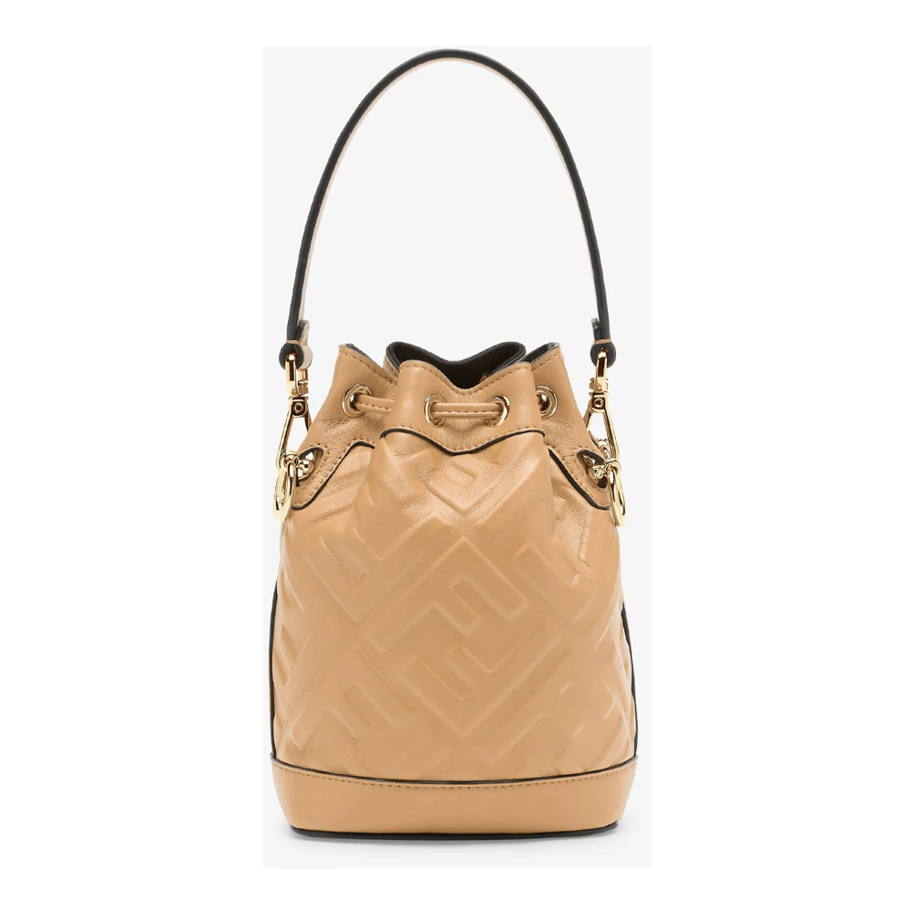 Fendi Iconische FF-motief leren tas Beige Dames