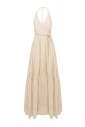 robe-longue-beige-en-tencel-col-en-v