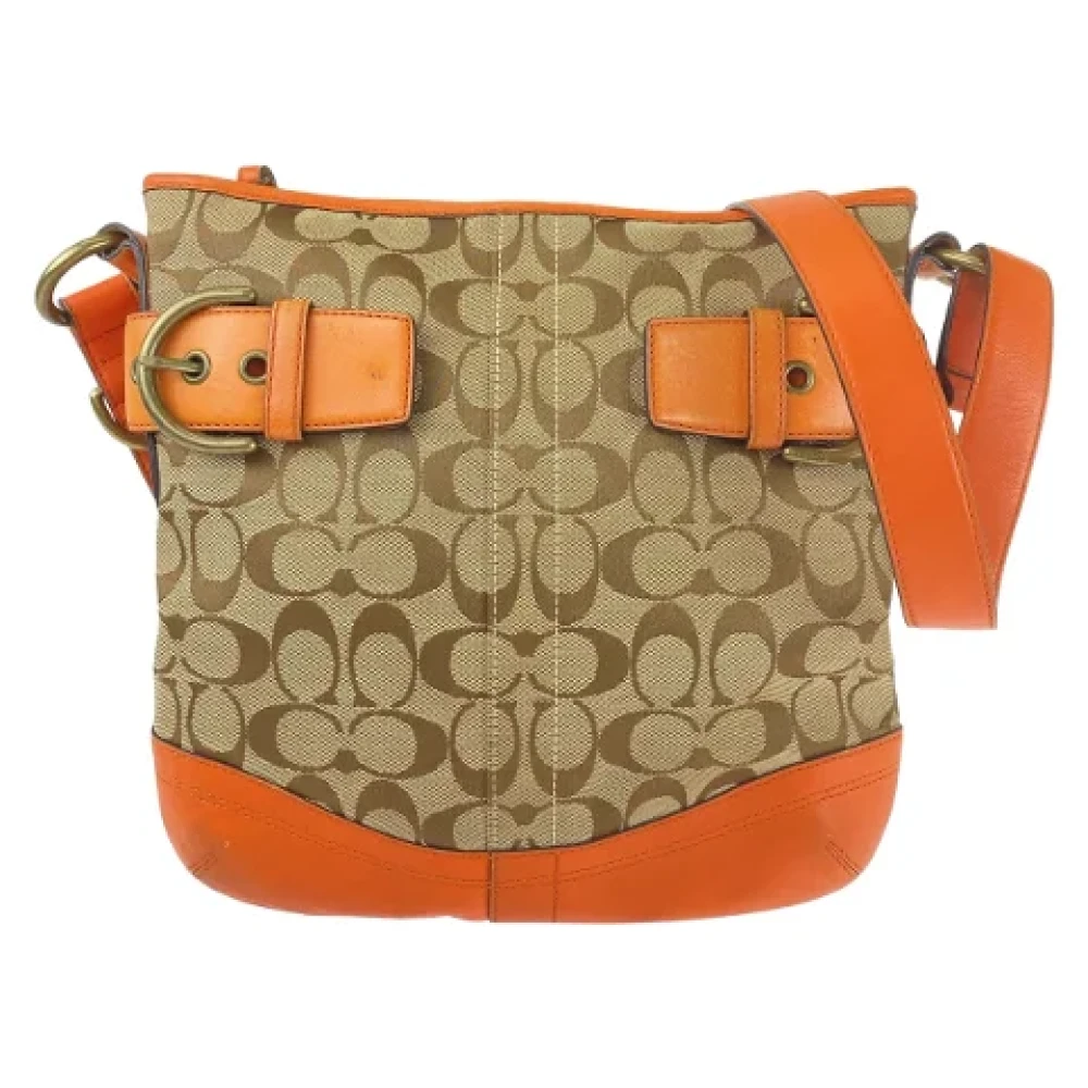 Coach Pre-owned Canvas shoulder-bags Orange Dames