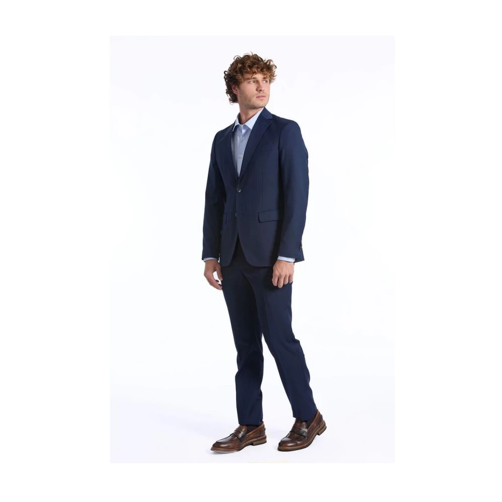 Baldinini Navy Blue Slim Fit Wollen Pak Blue Heren