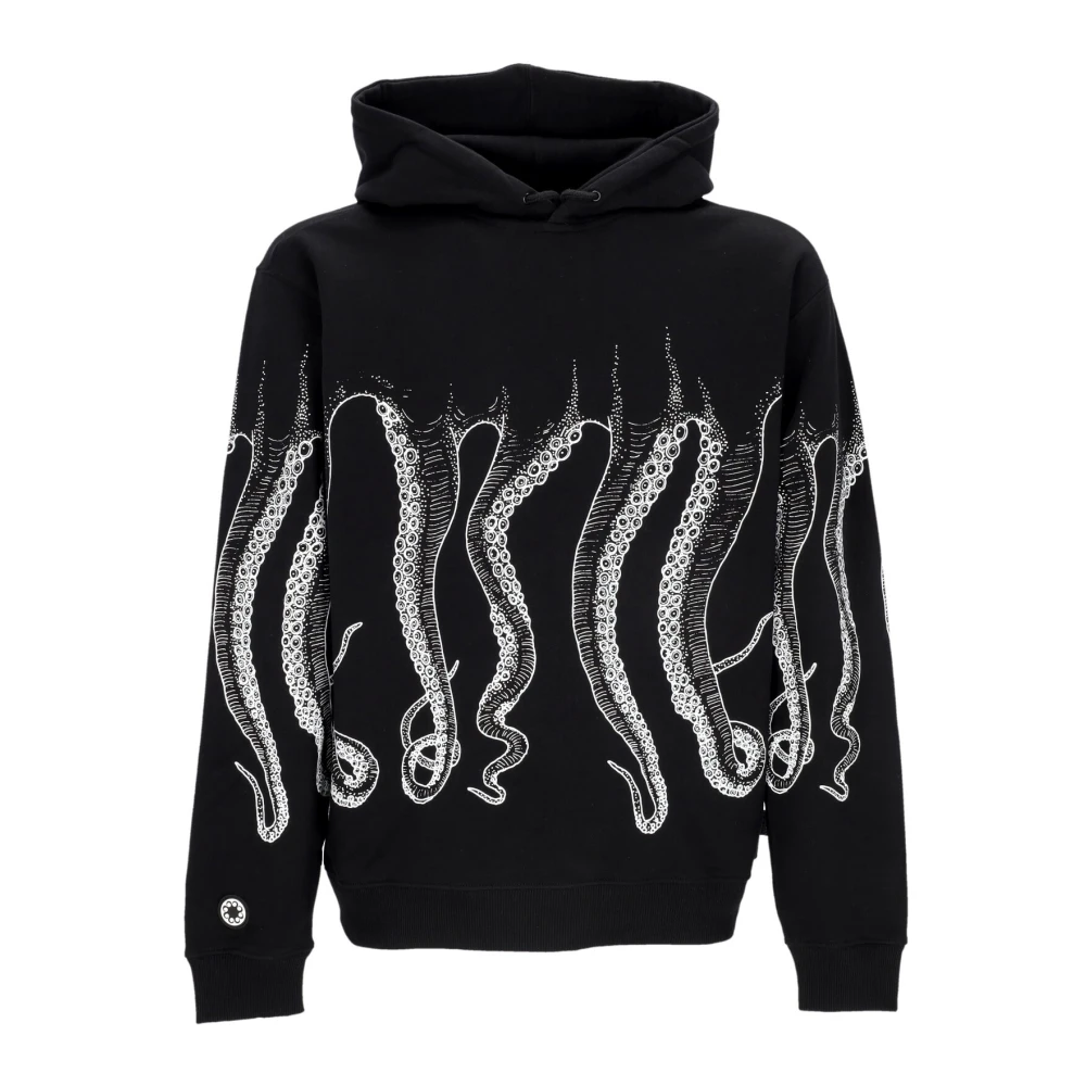 Octopus Outline Hoodie White Black Streetwear Black Heren