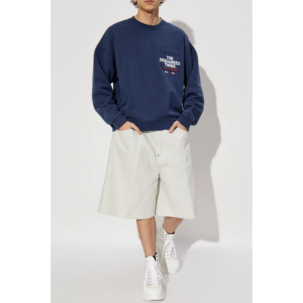 Dsquared2 Sweatshirt met zak Blue Heren