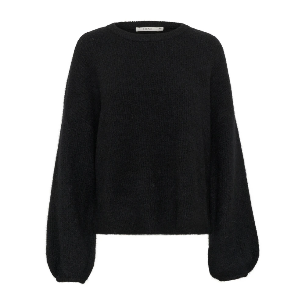 Gestuz Women's Black Slit Pullover Jumper
