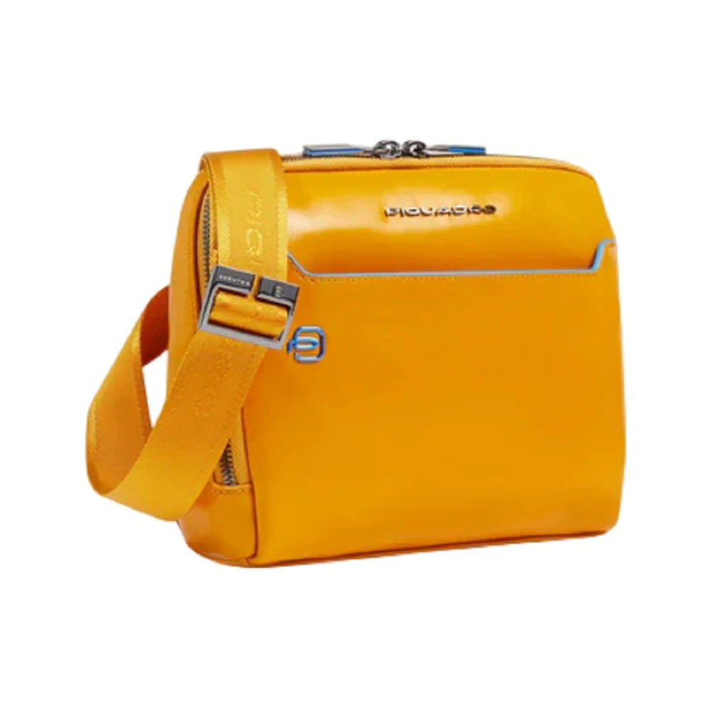 Piquadro Unisex Yellow Cross Body Bags, One Size, Blue Square Horizontal Crossbody