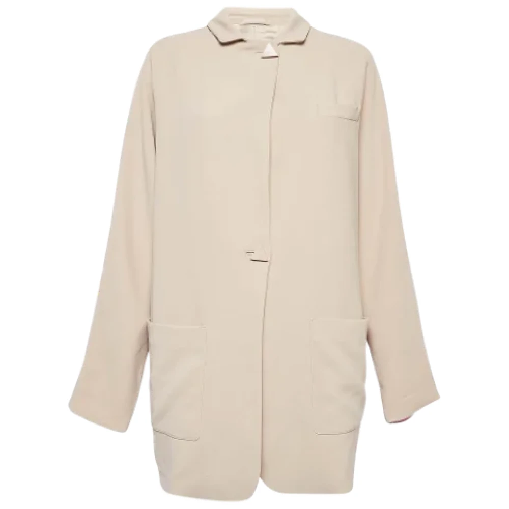 Armani Pre-owned Polyester outerwear Beige Dames