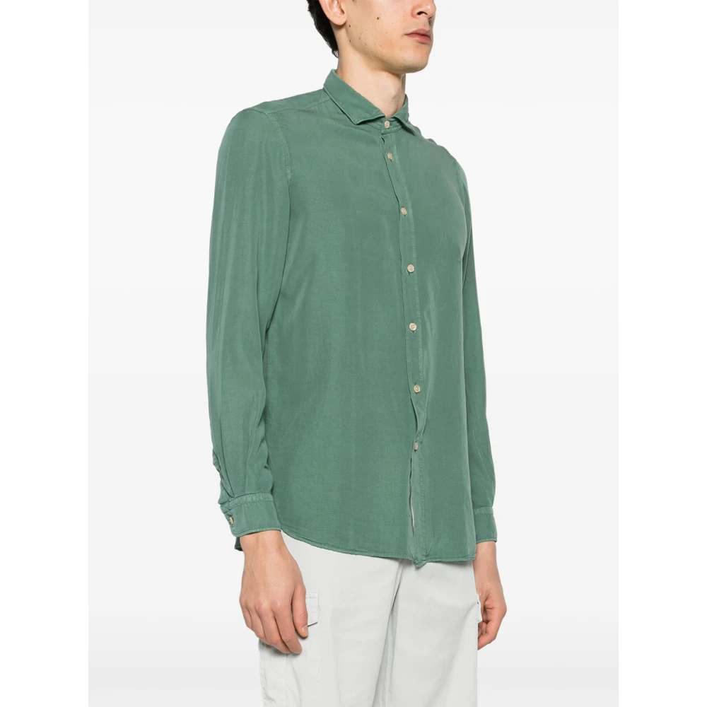 Boglioli Lyocell Shirt Gemaakt in Italië Green Heren