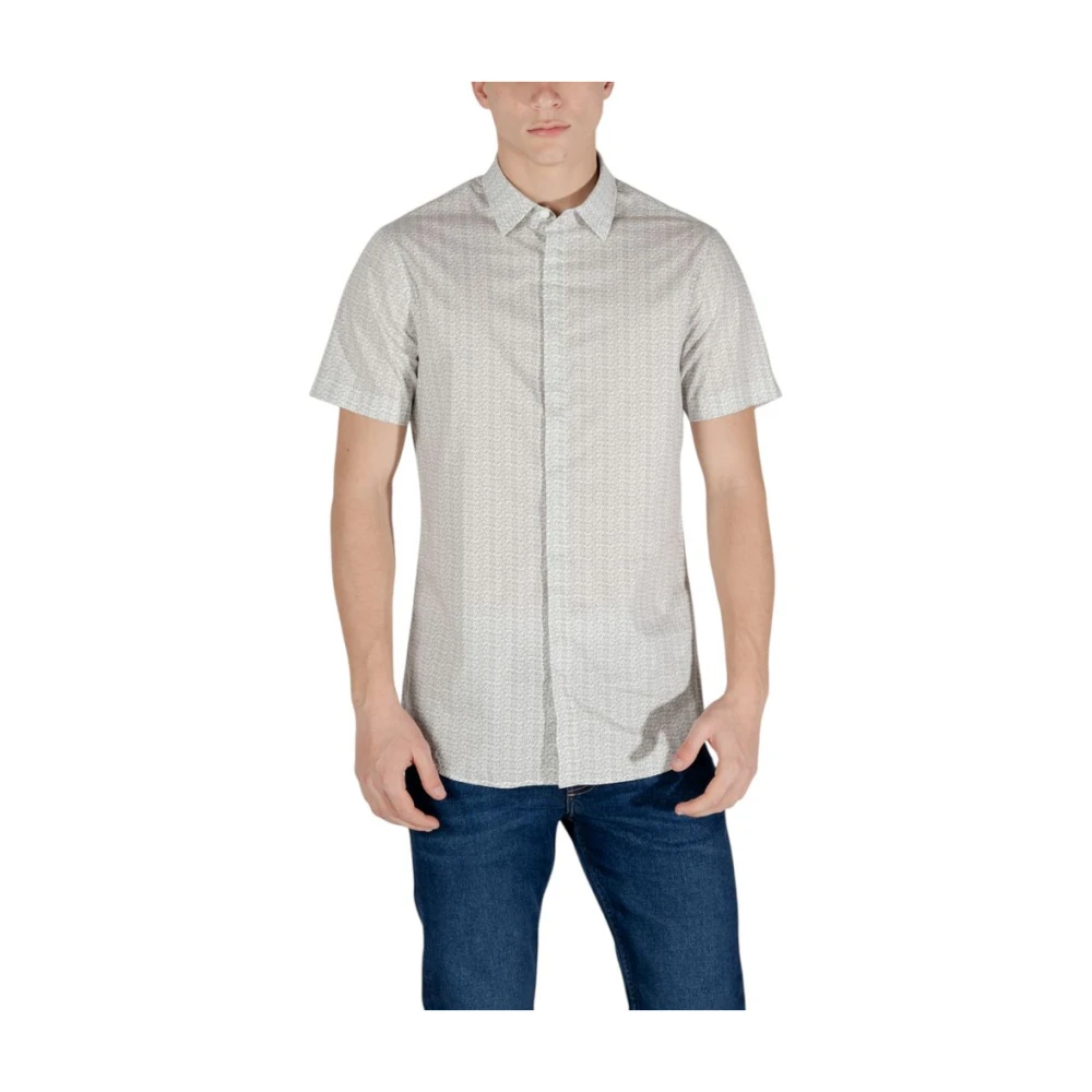 Armani Exchange Hombre Beige Xm000624 Camisa De Manga Corta