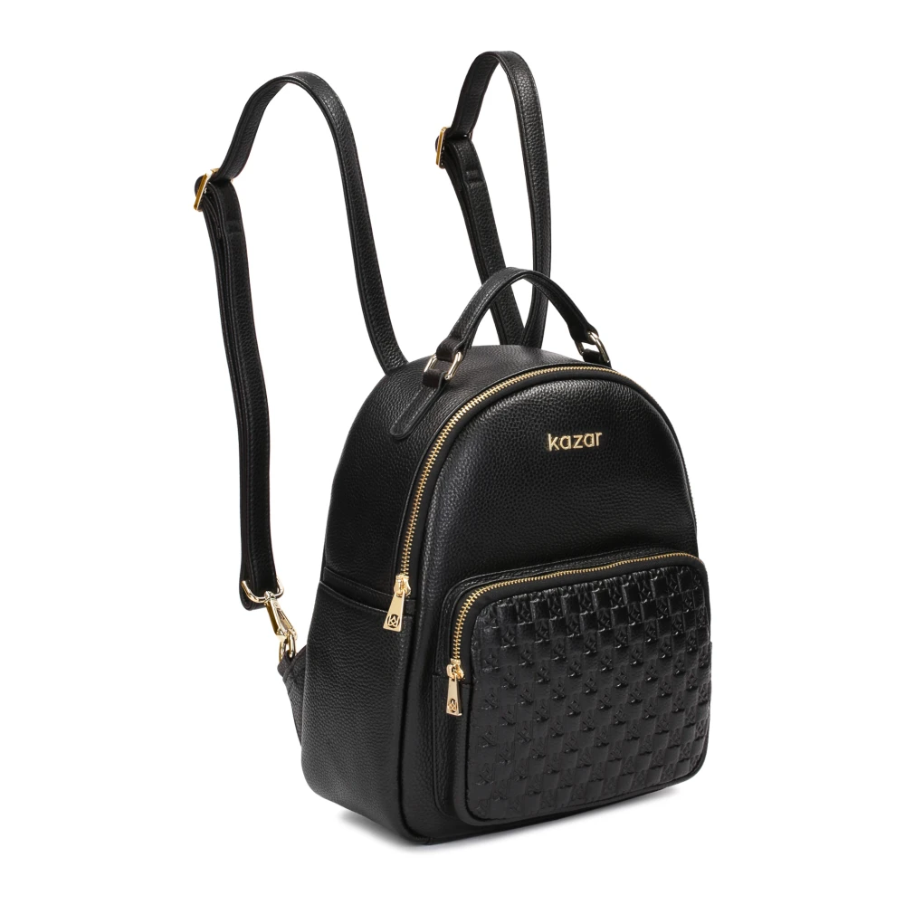 Kazar Urban Style Leren Rugzak met Reliëfpatroon Black Dames