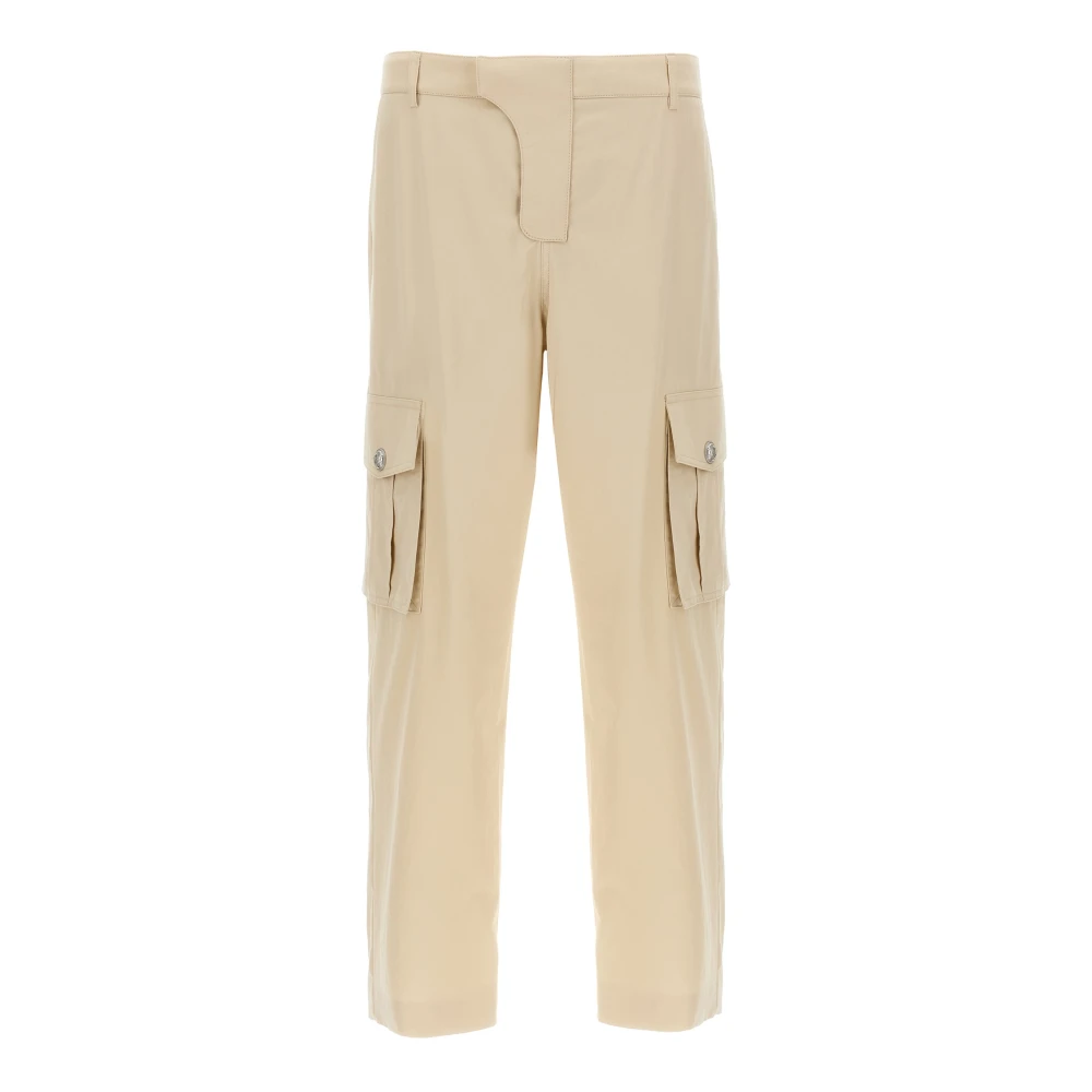 Balmain Beige Cotton Cargo Trousers - Male - Straight Trousers - Xl - Trousers