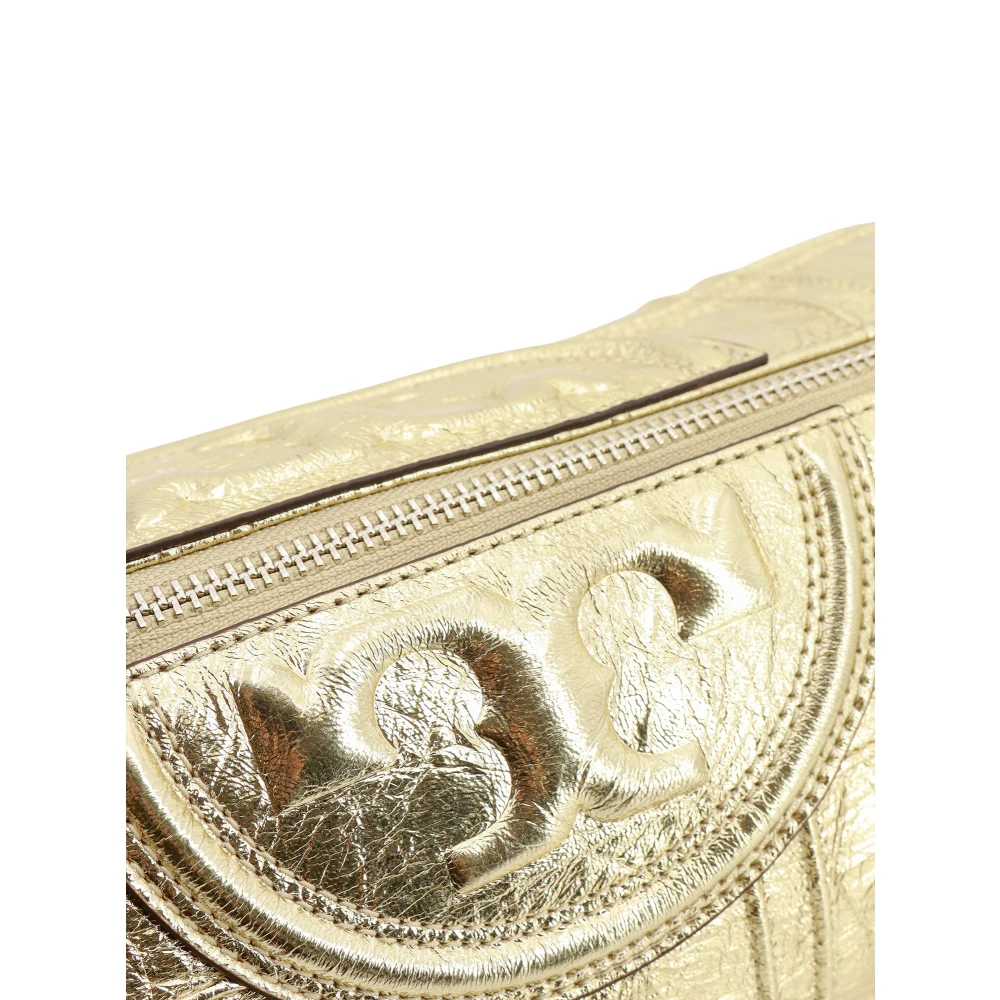 TORY BURCH Gouden Schoudertas met Ritssluiting Yellow Dames