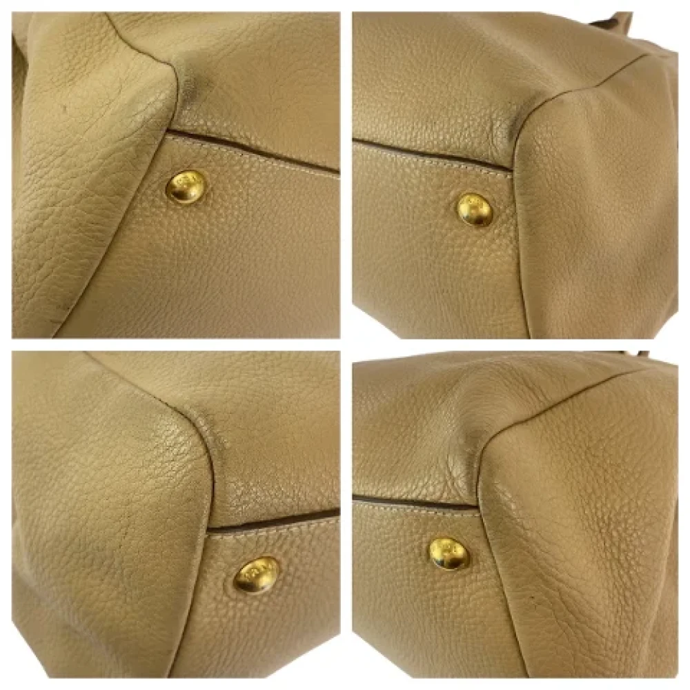 Prada Vintage Pre-owned Leather totes Beige Dames