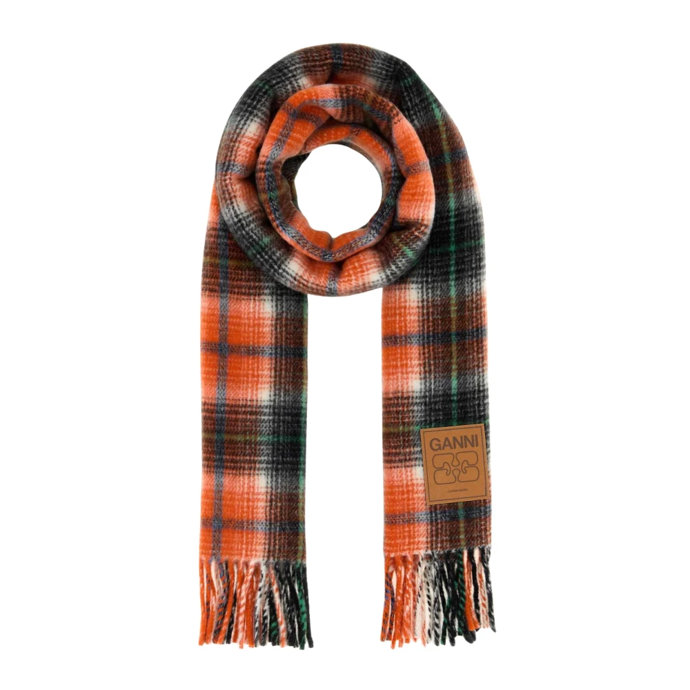 Ganni Donna Multicolor - Sciarpa In Lana Ricamata - Accessories - E - One Size