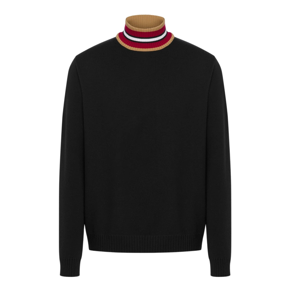 Moschino Black /Camel Roll Neck Jumper - Male - Turtlenecks - S - Knitwear