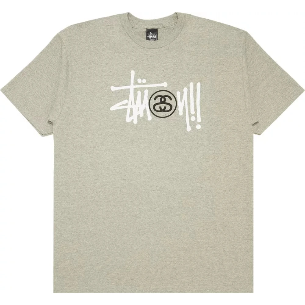 Stüssy Grijze Basic Logo Stock Tee Gray Heren
