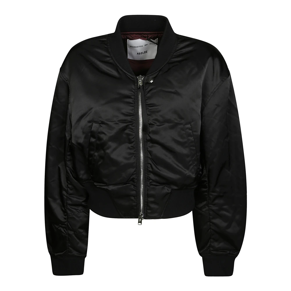 Agolde Stijlvolle Jett Bomber Jas Black Dames