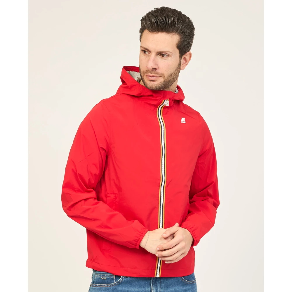 K-way Rode Jack Slim Fit Nylon Jas Red Heren