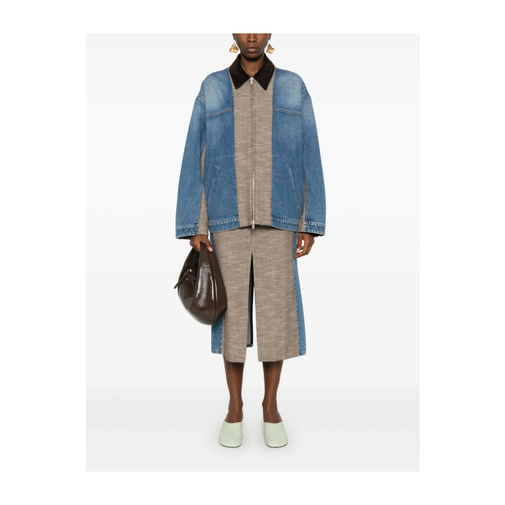 Stella Mccartney Blauwe Denim Tweed Rok Blue Dames
