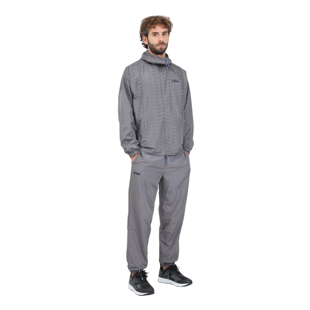 Emporio Armani EA7 Grå Träningsset för höst vinter Gray, Herr