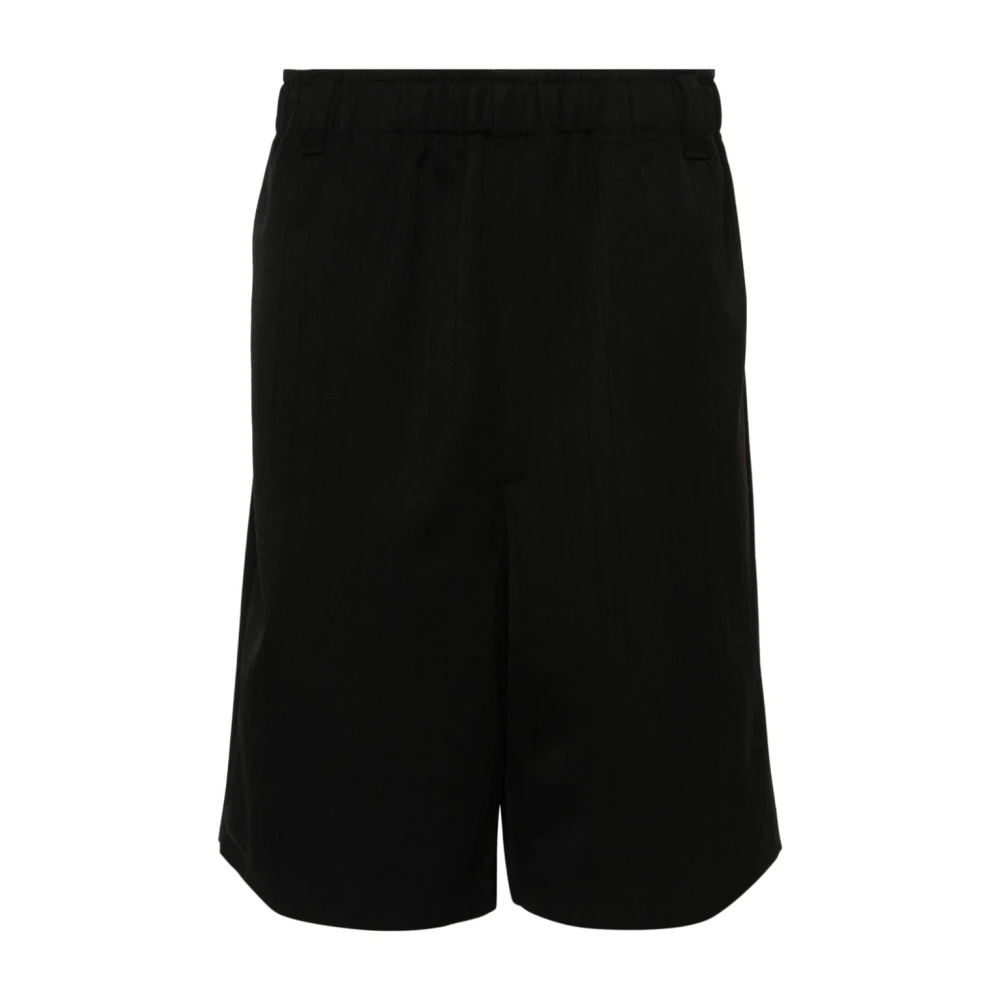 Jacquemus Zwarte wollen keperstreep Bermuda shorts Black Heren