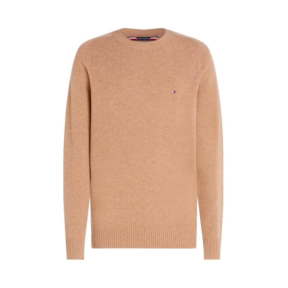 Tommy Hilfiger Men's Beige Round-Neck Knitwear,, Knit Jumper Regular Fit 2XL