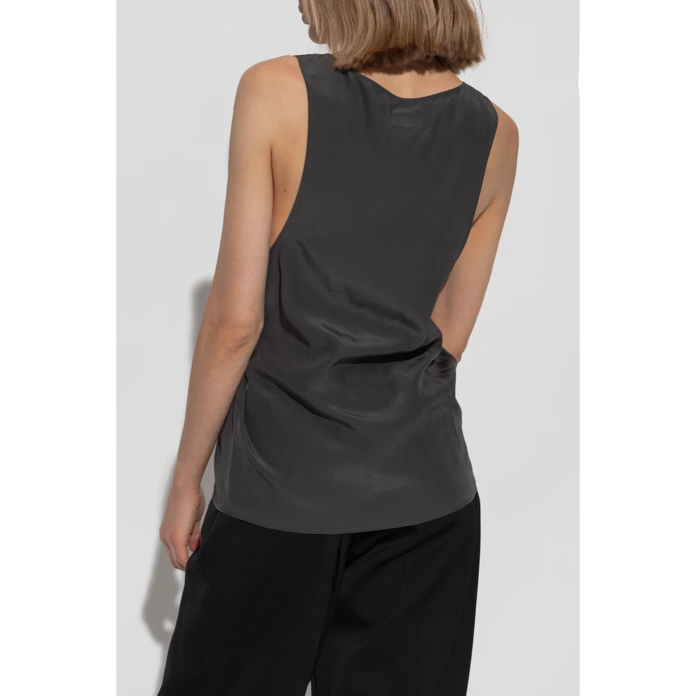 Saint Laurent Zijden top Gray Dames