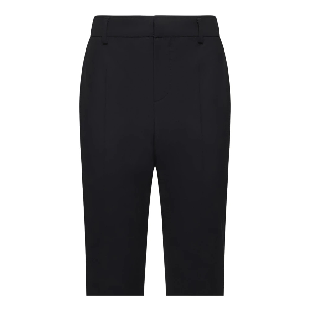 BRUNELLO CUCINELLI Zwarte Op Maat Gemaakte Wollen Broek Black Dames