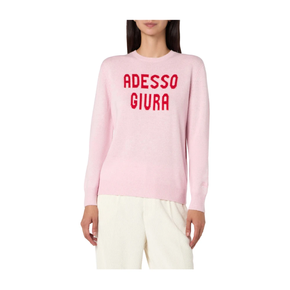 Saint Barth Roze Sweater New Queen Jacquard Print Pink Dames