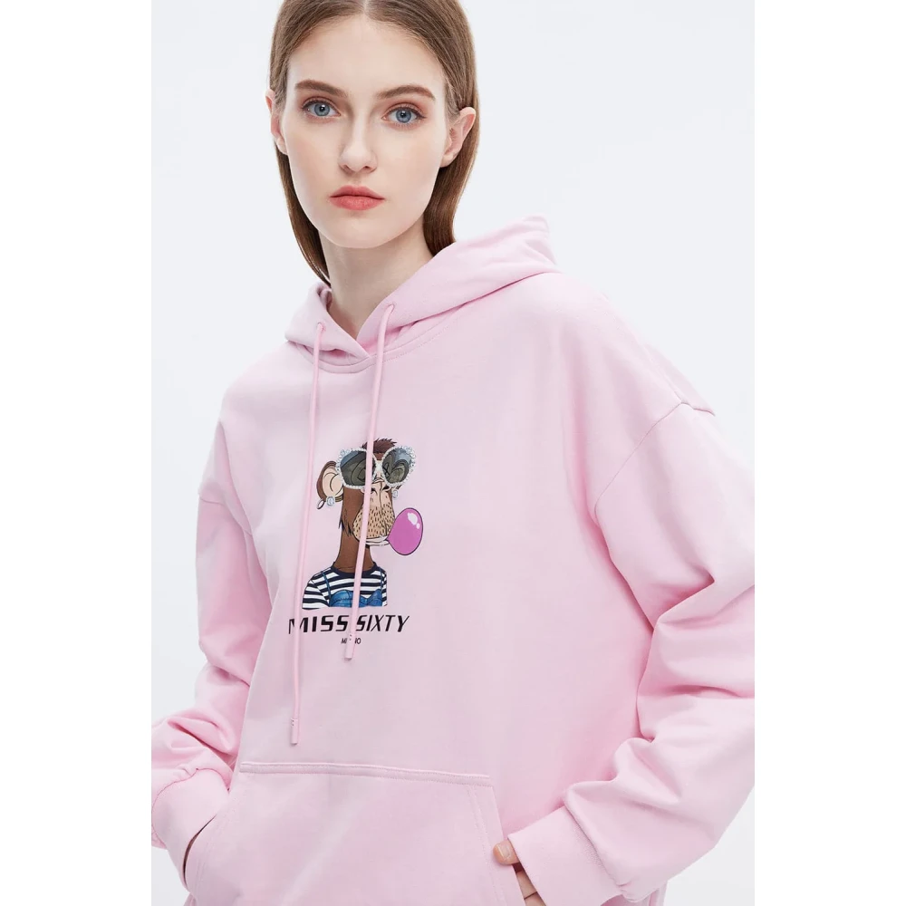 Miss Sixty Bored Ape Hoodie in lichtroze Pink Dames