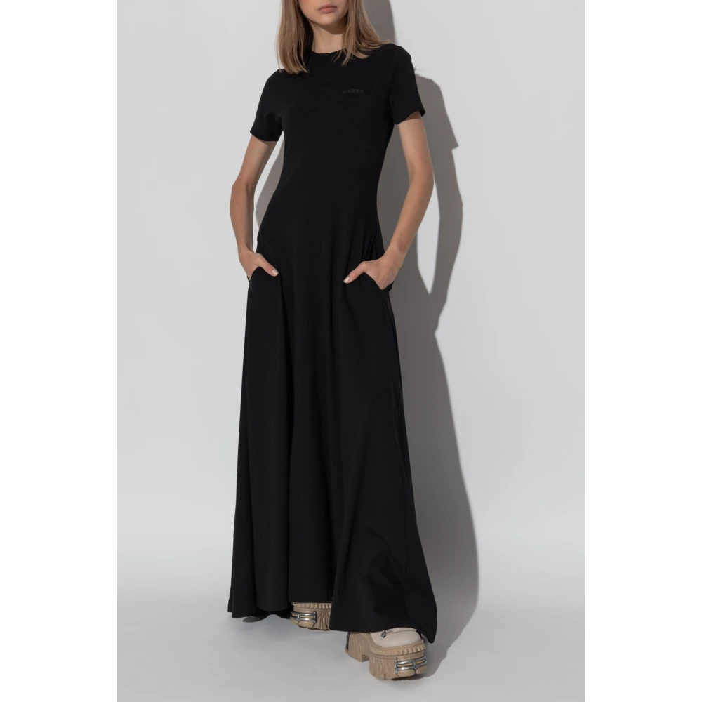 Vetements Jurk met logo Black Dames