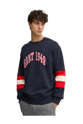 Sweatshirt med färgblock på ärmarna
