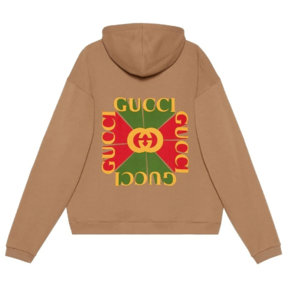 Gucci Bruine logo-print hoodie Brown Dames