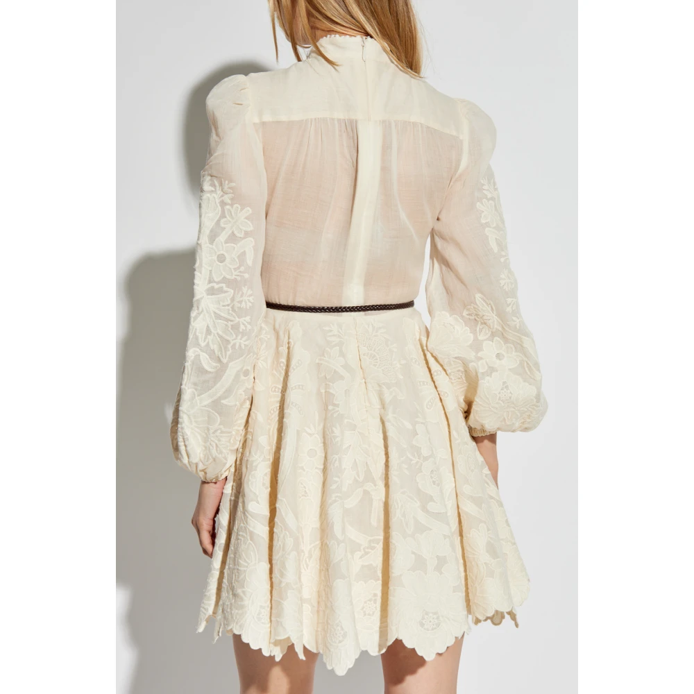 Zimmermann Jurk met riem Beige Dames