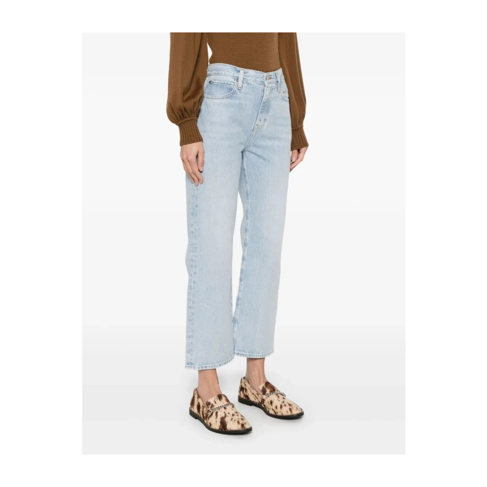 Frame Crop Jeans Blue Dames