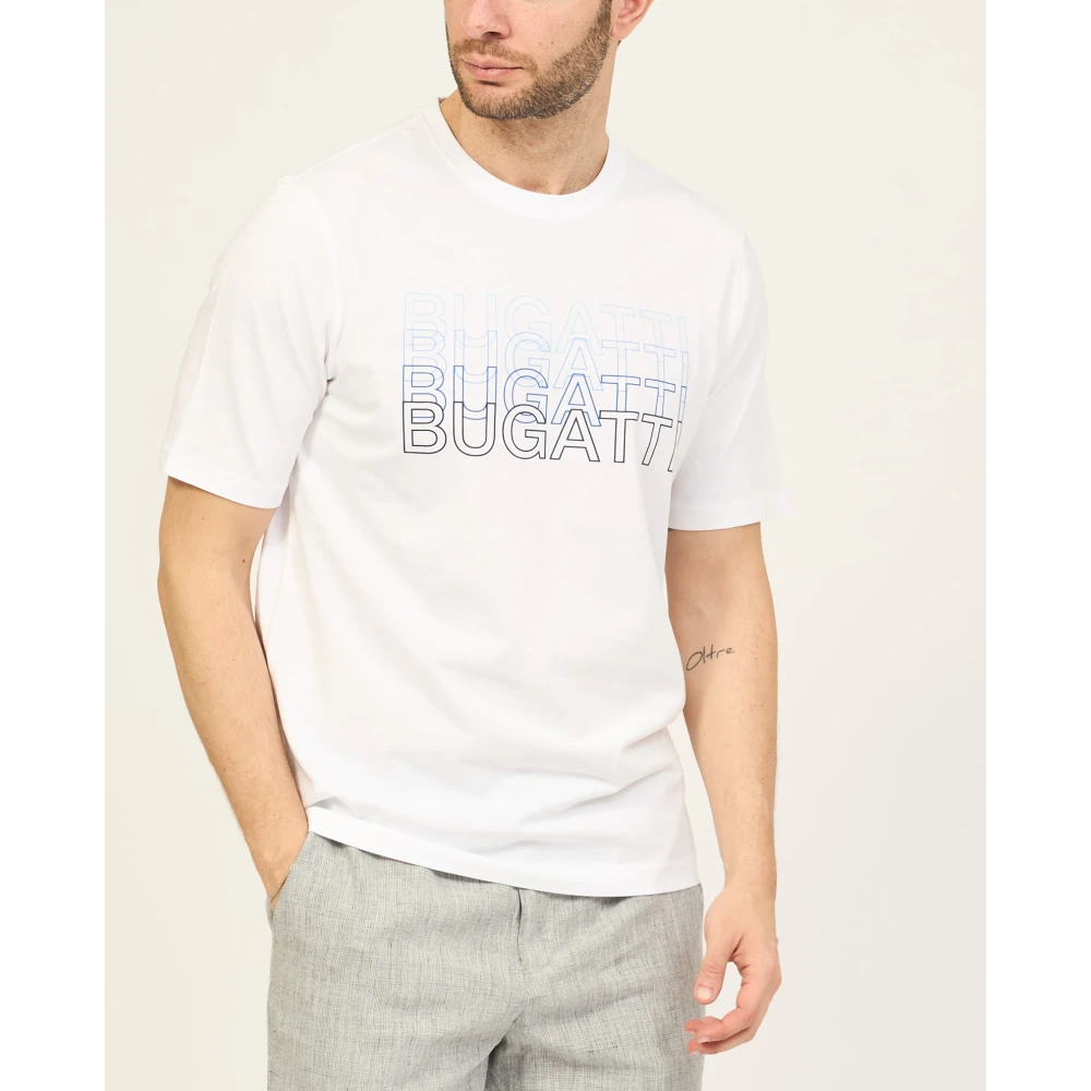 Bugatti Witte T-shirts en Polos White Heren