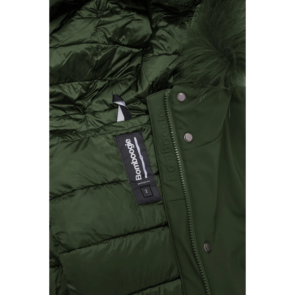 BomBoogie Vienna Parka Jas Bont Capuchon Gerecyclede Vulling Green Dames