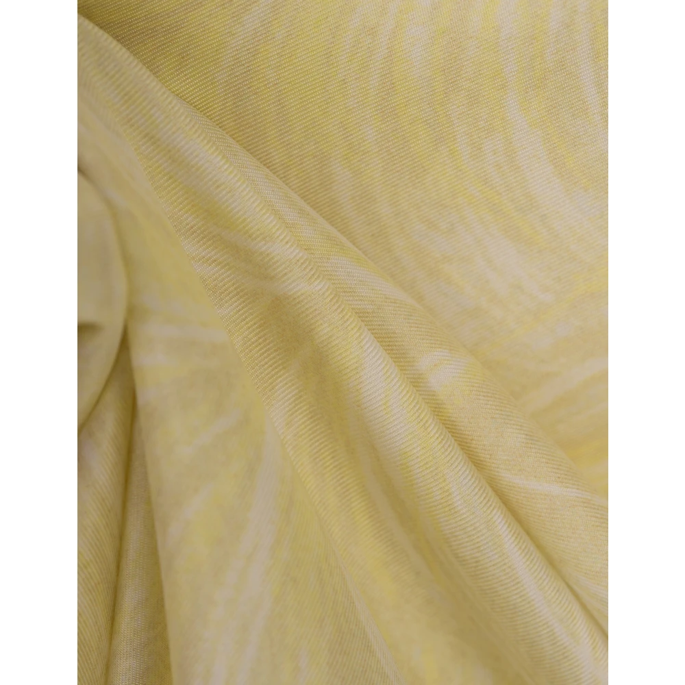 Stella Mccartney Gele Bedrukte Zijden Pyjama-Stijl Shirt Yellow Dames