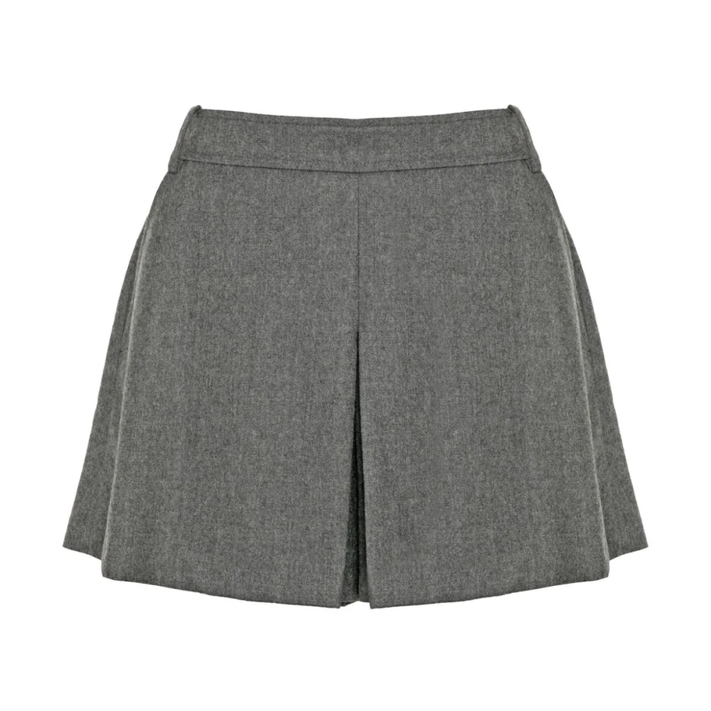 Tom Ford Grijze Wol Geplooide Shorts Gray Dames