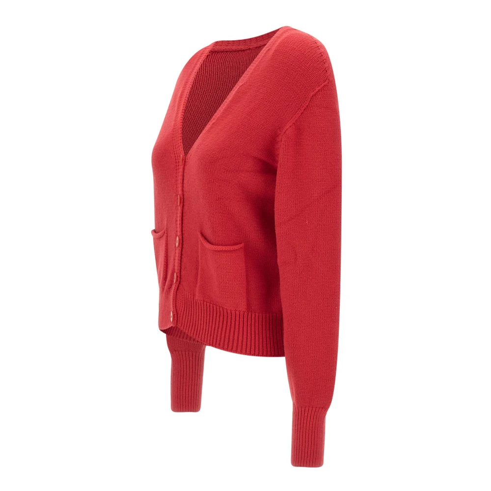 Kaos Rode V-hals Vest met Ster Logo Red Dames