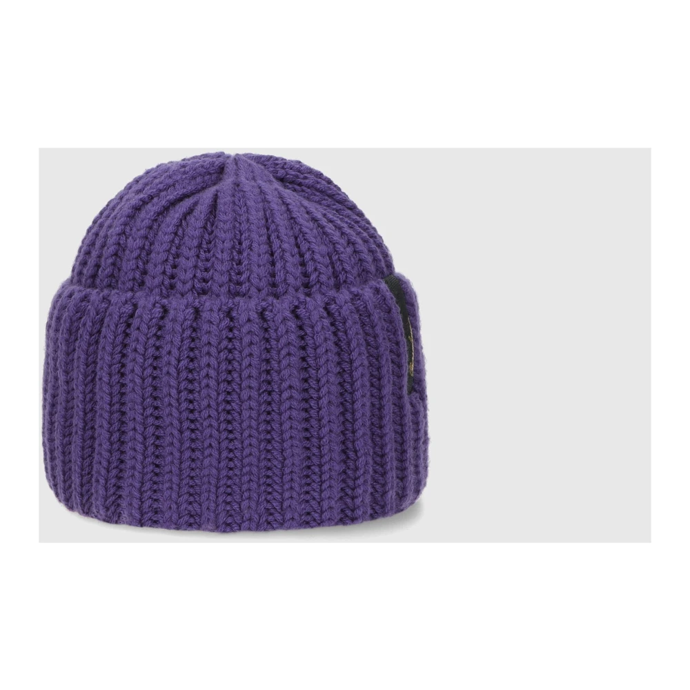 Borsalino Geribbelde Wollen Beanie Muts Purple Unisex