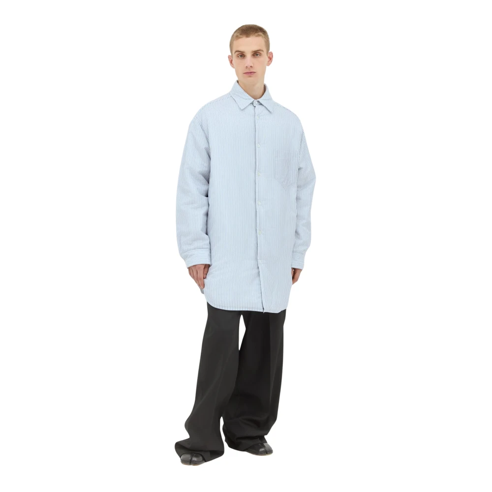 Maison Margiela Gestreept Gewatteerd Shirt Blue Heren