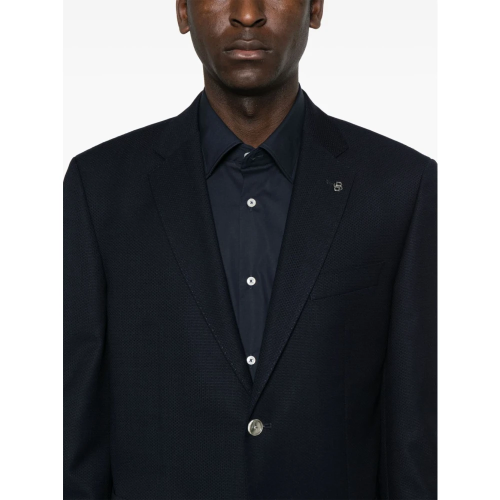 Hugo Boss Blauwe knoopjas met zakken Blue Heren